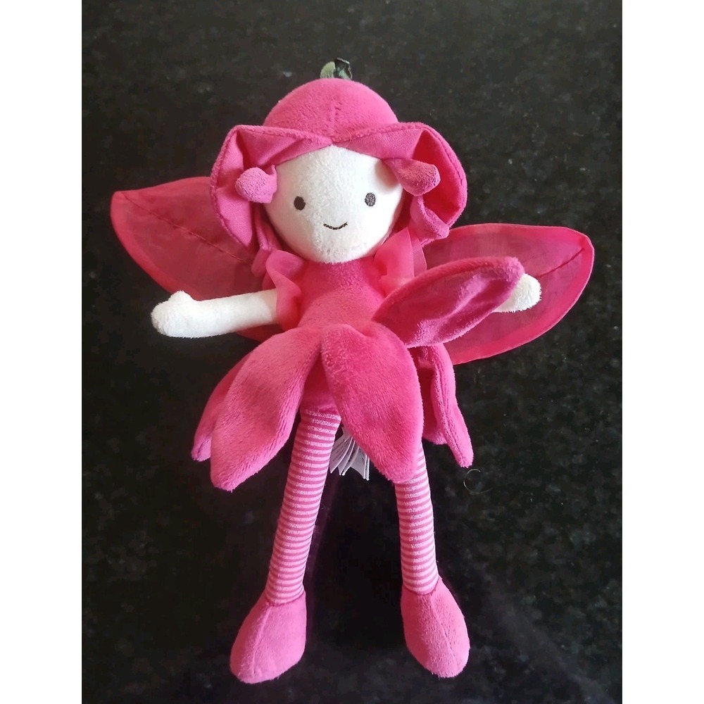 Jellycat London Fleur Fairy Dahlia 9.5" Stuffed Plush Dark Pink Flower Retired